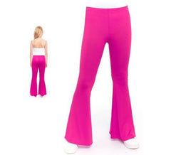 Pantaloni a campana lavorati a maglia fucsia per bambini