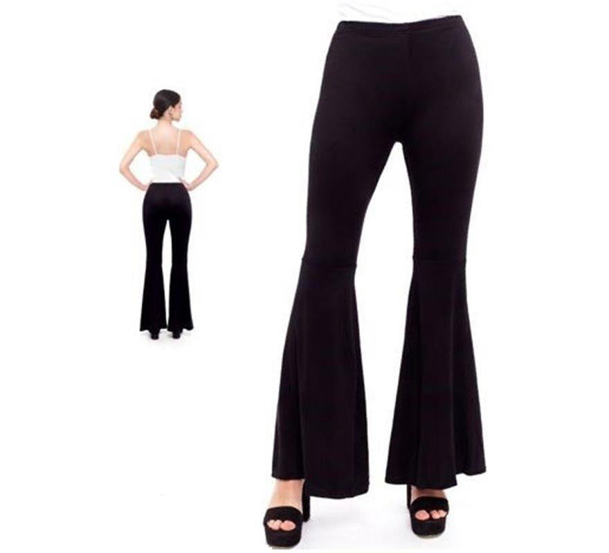 Translation missing: es.Pantalones de Campana de Punto color Negro para mujer