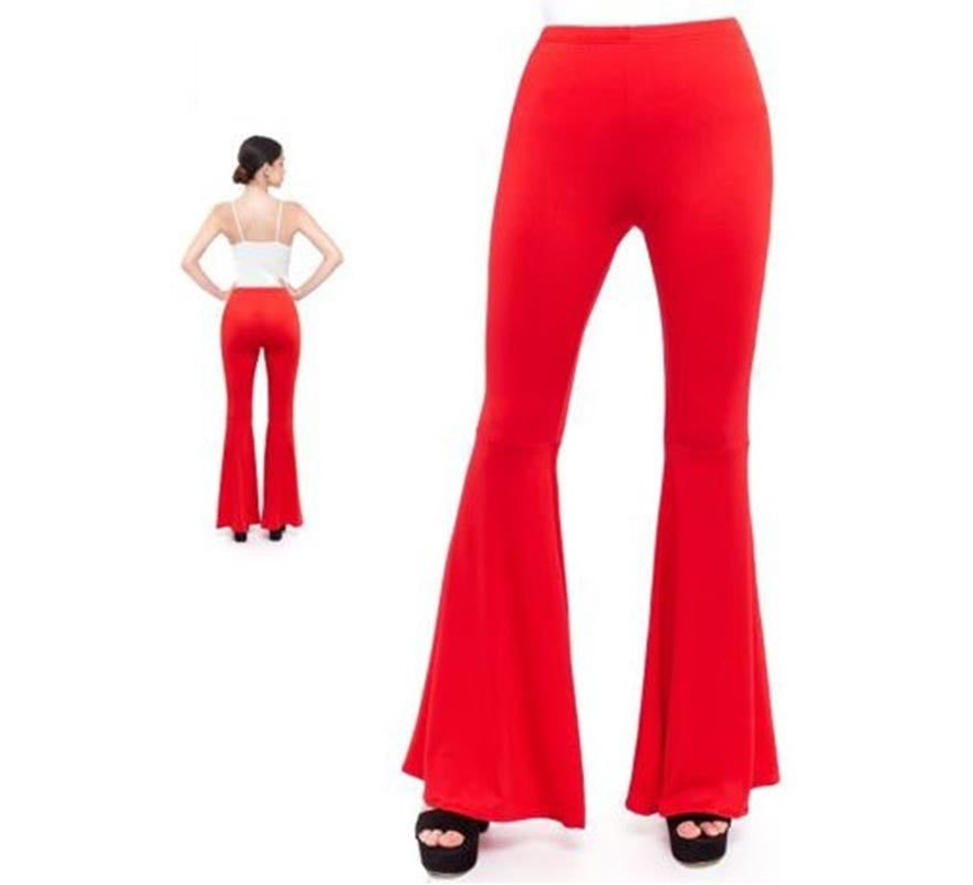 Translation missing: it.Pantalones de Campana de Punto color Rojo para mujer