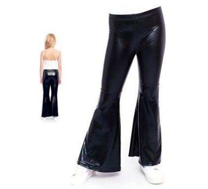 Pantalones de Campana Metalizado color Negro para niños