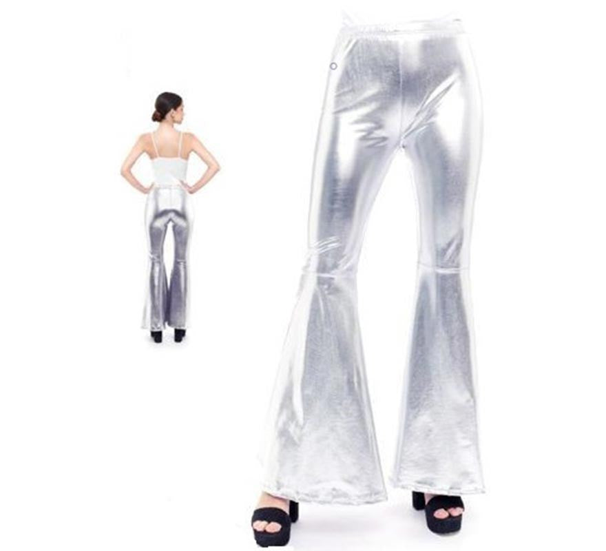 Translation missing: it.Pantalones de Campana Metalizado color Plata para mujer