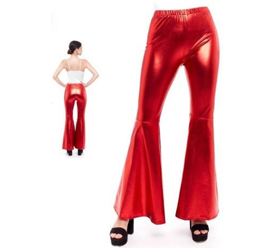 Translation missing: it.Pantalones de Campana Metalizado color Rojo para mujer