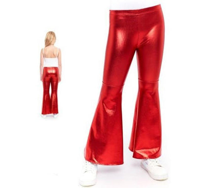 Pantalones de Campana Metalizado color Rojo para niños