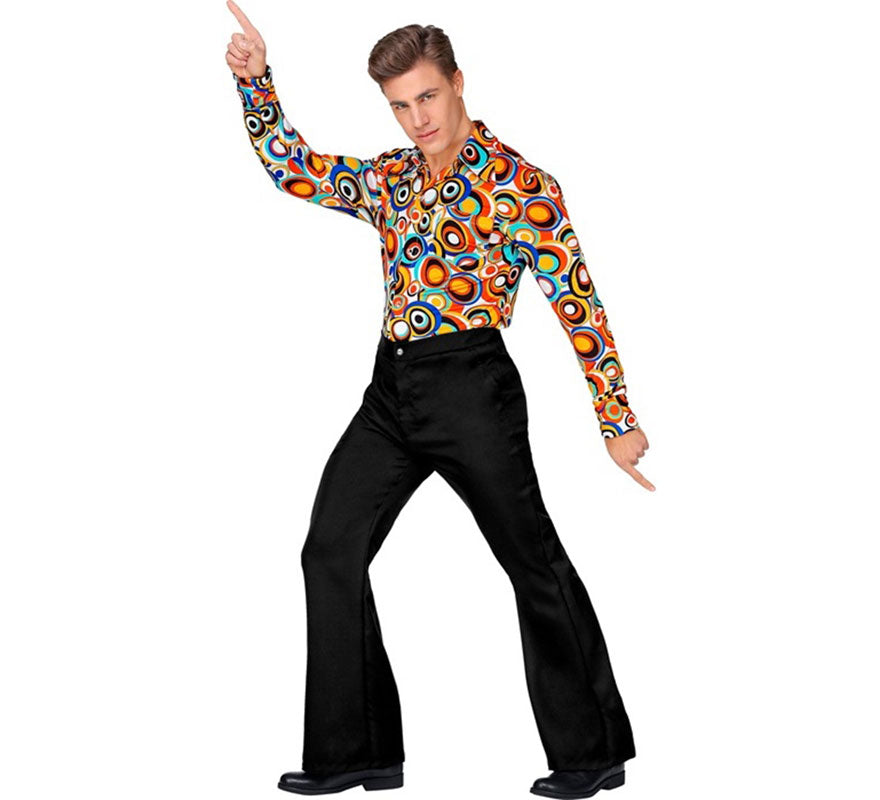 Pantalones Disco Años 70 negro para hombre