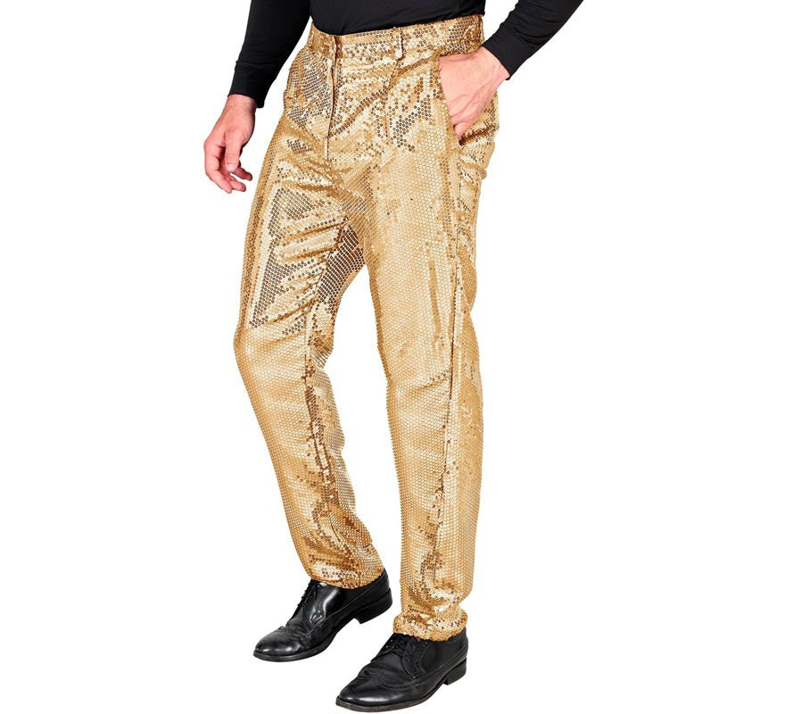 Translation missing: it.Pantalones dorado con lentejuelas para hombre