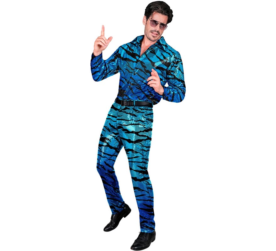 Translation missing: it.Pantalones Fiesta animal print azul para hombre