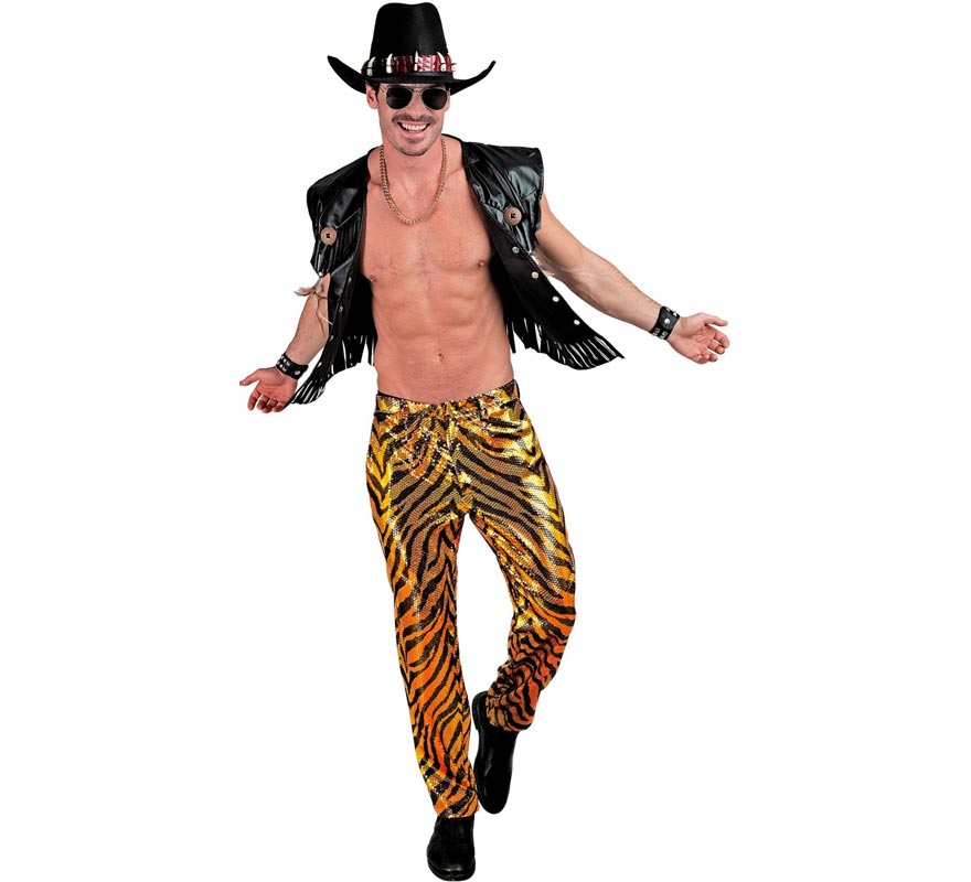Translation missing: it.Pantalones Fiesta animal print dorado para hombre