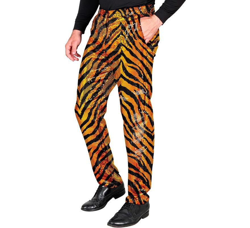Translation missing: it.Pantalones Fiesta animal print dorado para hombre