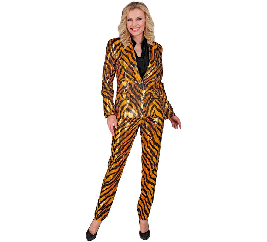 Translation missing: it.Pantalones Fiesta animal print dorado para mujer