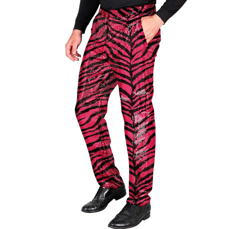 Translation missing: it.Pantalones Fiesta animal print fucsia para hombre