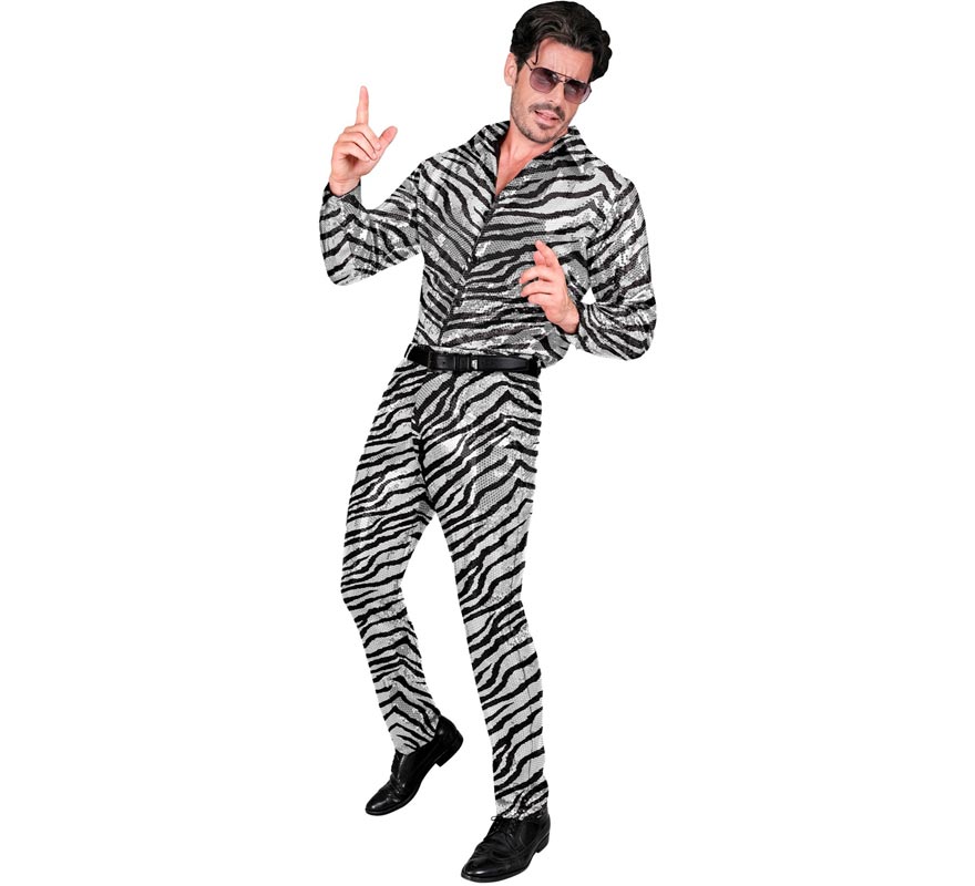 Translation missing: it.Pantalones Fiesta animal print plateado para hombre
