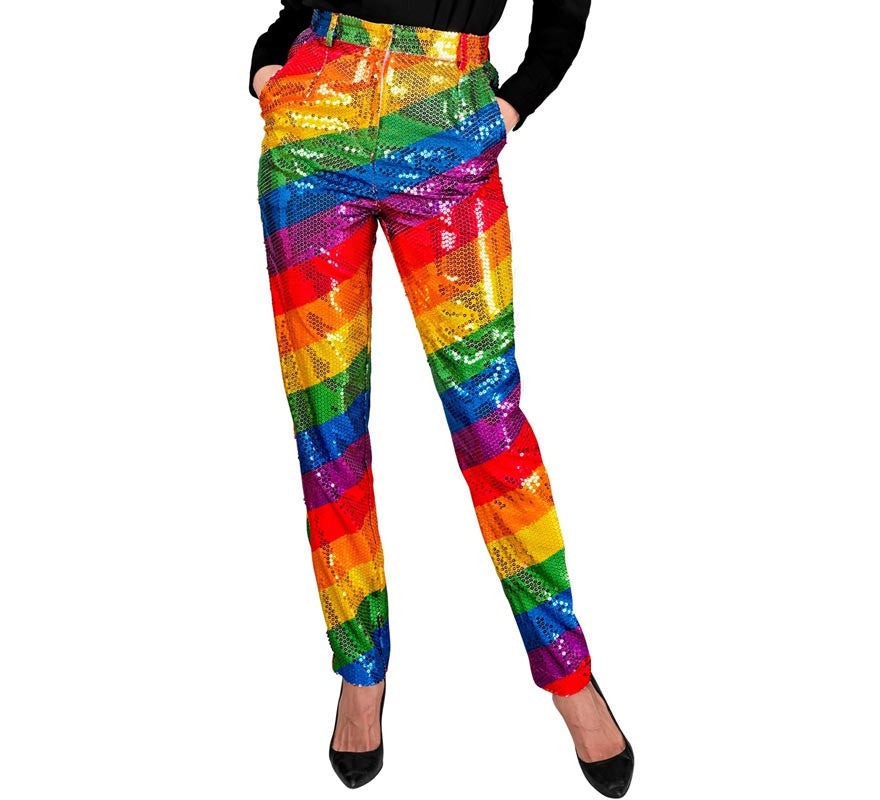 Translation missing: it.Pantalones Fiesta franjas multicolor para mujer