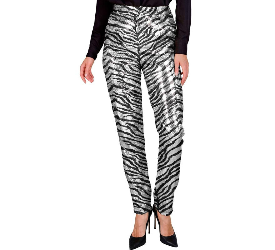 Translation missing: it.Pantalones Moda Fiesta Animal Print Plateado para mujer