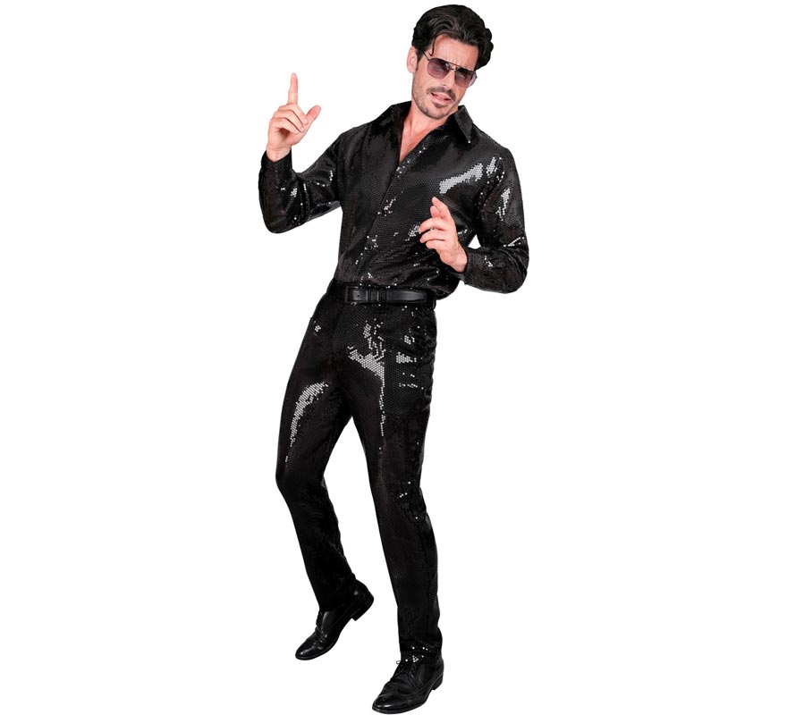 Translation missing: it.Pantalones negro con lentejuelas para hombre