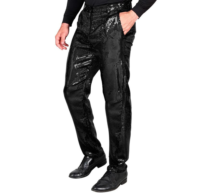 Translation missing: it.Pantalones negro con lentejuelas para hombre