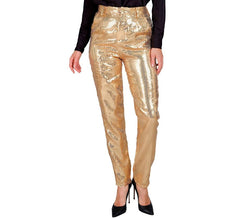 Pantalones Party Fashion lentejuelas dorado para mujer