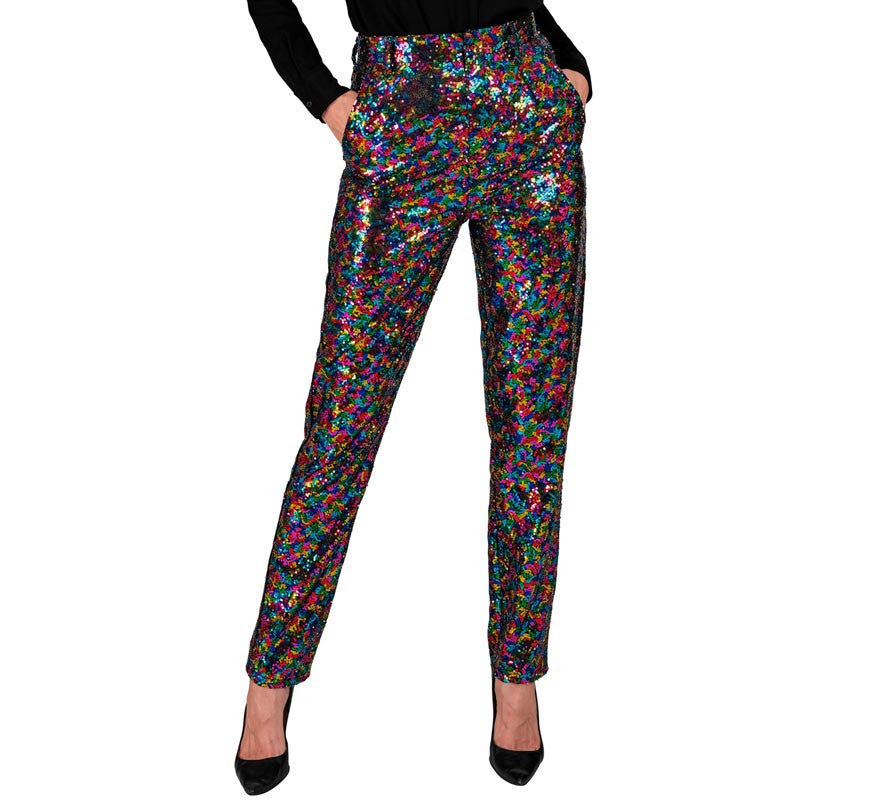 Translation missing: es.Pantalones Party Fashion lentejuelas multicolor para mujer