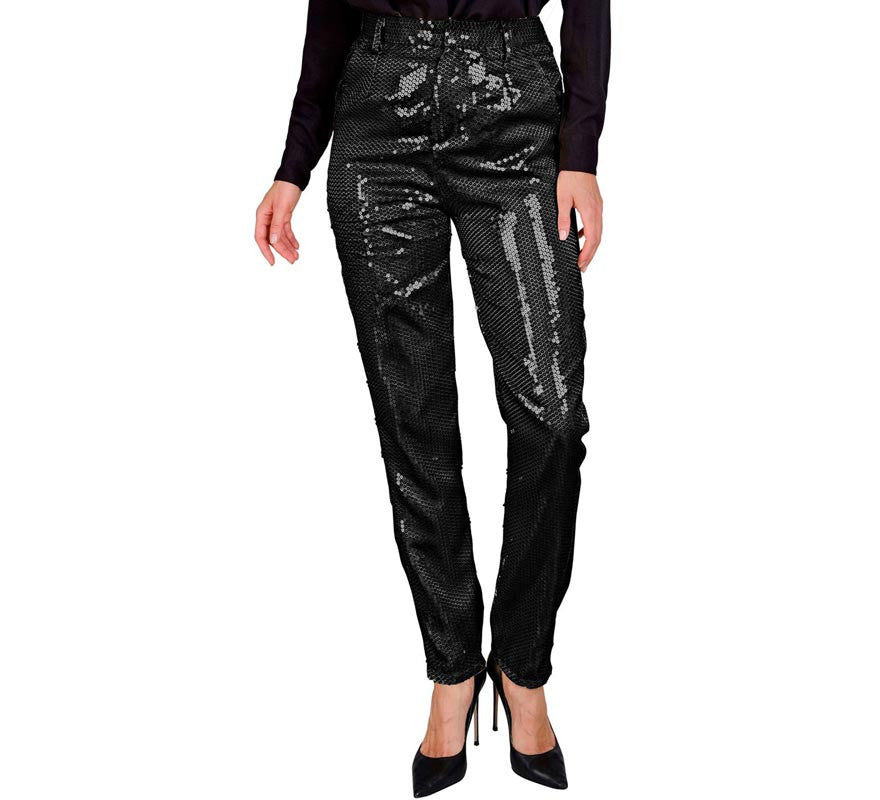 Translation missing: it.Pantalones Party Fashion lentejuelas negro para mujer