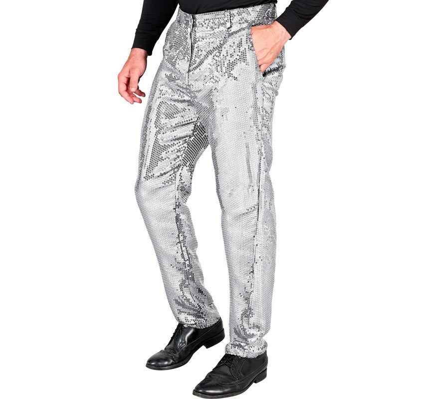 Translation missing: it.Pantalones plateado con lentejuelas para hombre
