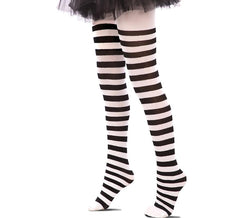 Collant a righe bianche e nere per bambini