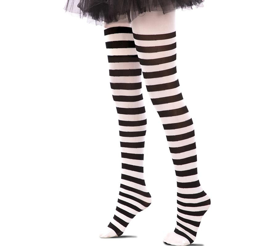 Translation missing: it.Pantys a rayas blanco y negro infantil