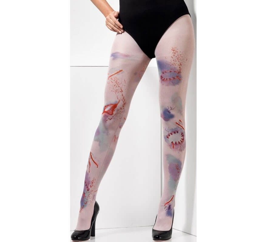 Translation missing: it.Pantys Blancas con impresión de Heridas para mujer