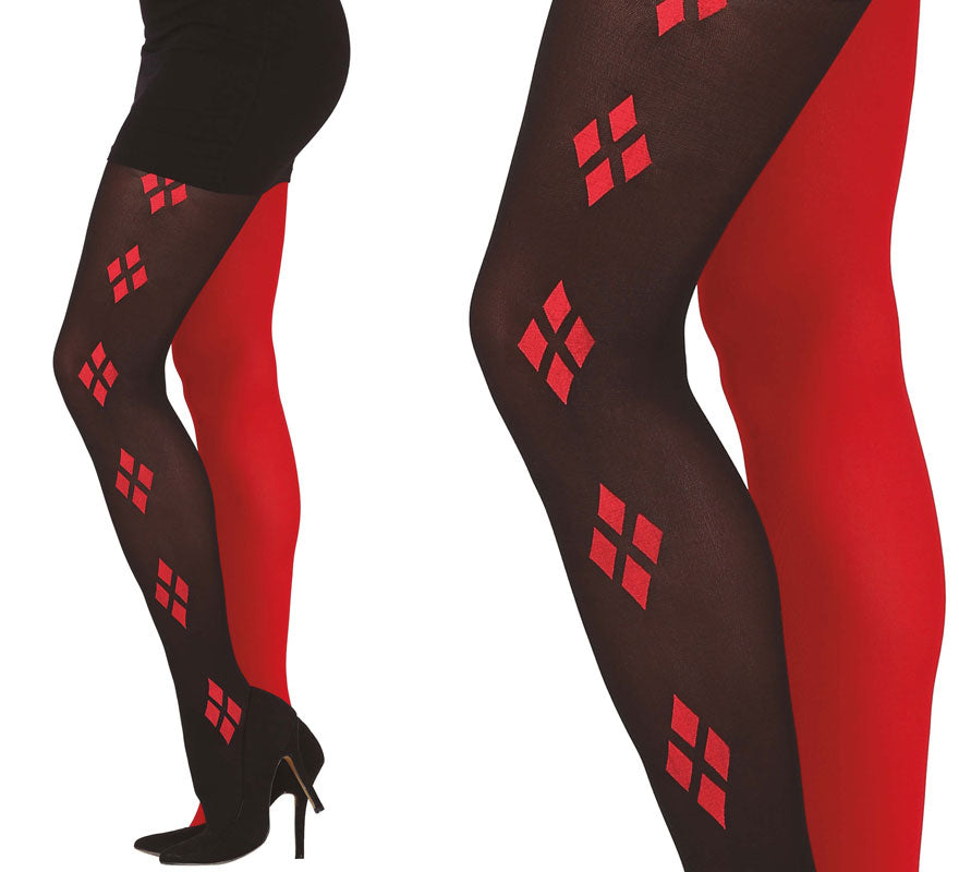 Translation missing: it.Pantys de Arlequina Roja y Negra Adulto