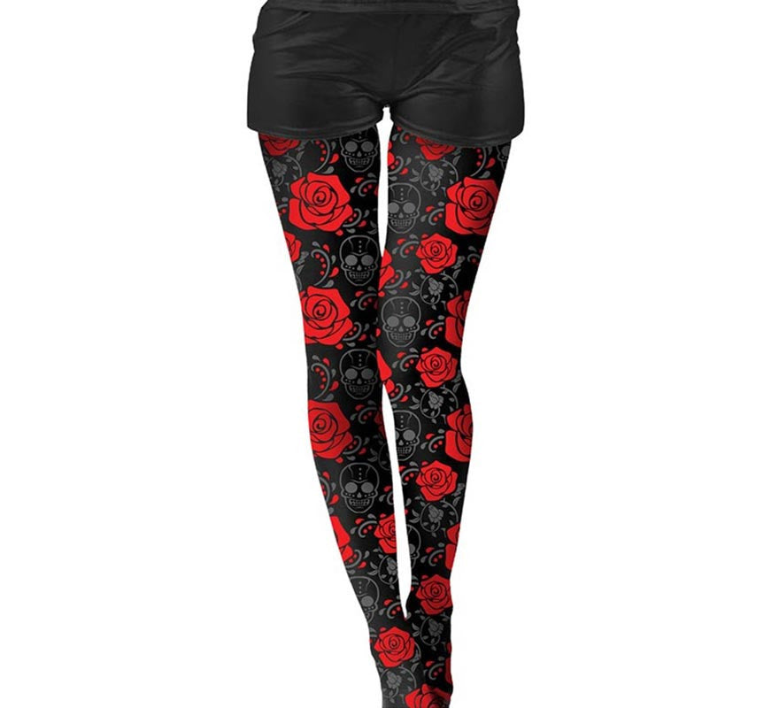 Translation missing: it.Pantys de Catrina Calaveras y Rosas rojas adulto