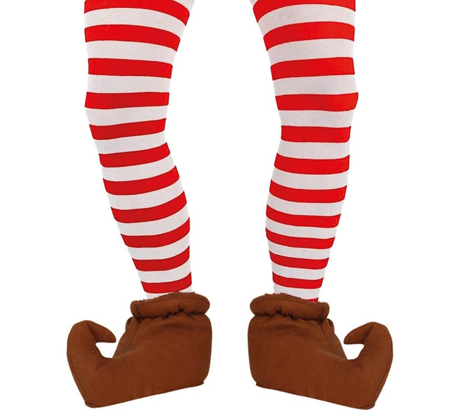 Translation missing: es.Pantys de Elfo Navideño a rayas rojas y blancas adulto