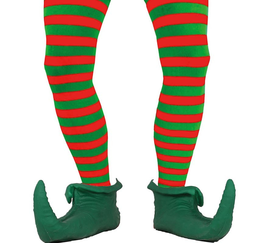 Translation missing: es.Pantys de Elfo Navideño a rayas rojas y verdes adulto