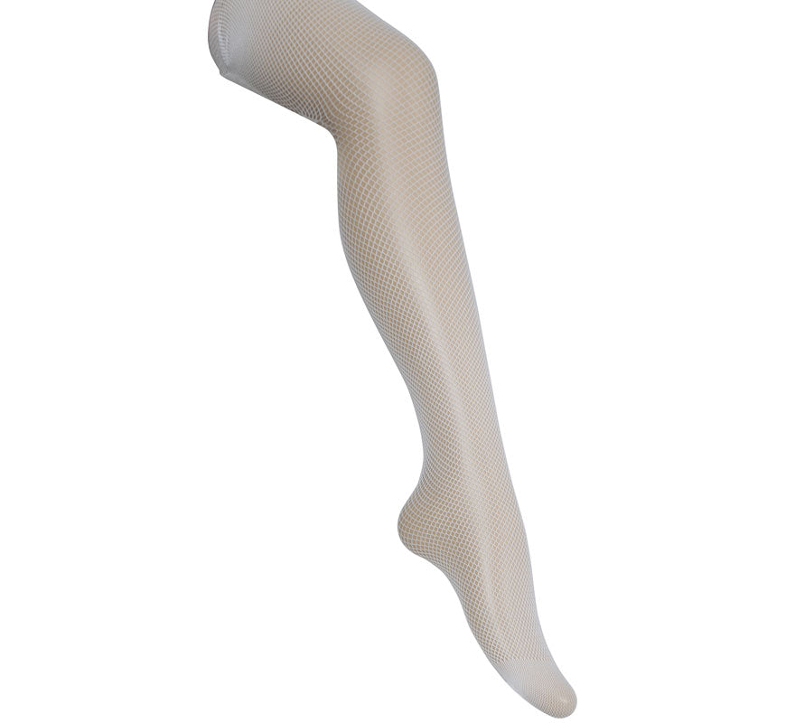 Pantys medias Malla Pequeña blanca adulto