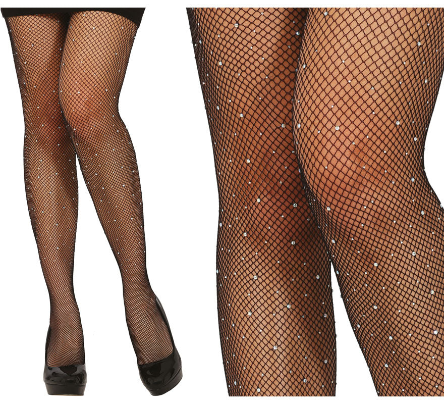 Pantys medias Malla Pequeña con pedrería en varios colores adulto