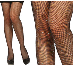 Collant a rete piccola con strass in vari colori per adulto