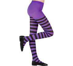 Collant viola con strisce nere, 70 denari per bambine