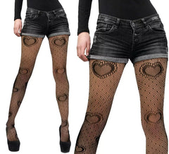 Collant neri con cuori