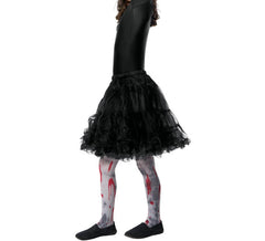 Collant zombie opaco grigio per bambina