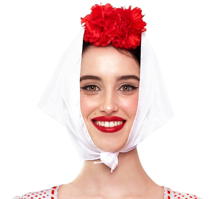 Pañuelo de Chulapa o Madrileña sin flores en varios colores de 87x38 cm