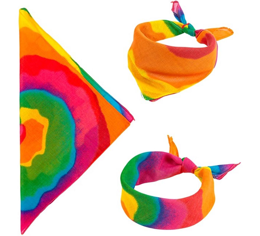 Translation missing: es.Pañuelo Hippie Tie-Dye multicolor de 55x55 cm