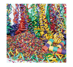 Confezione con 10 rotoli a serpentina di colori assortiti