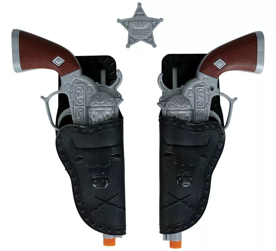 Par de Cartucheras con 2 Pistola de 24 cm
