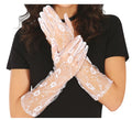 Par de guantes calados blancos 36 cm.