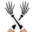 Par de Guantes Largos de Esqueleto blancos adulto