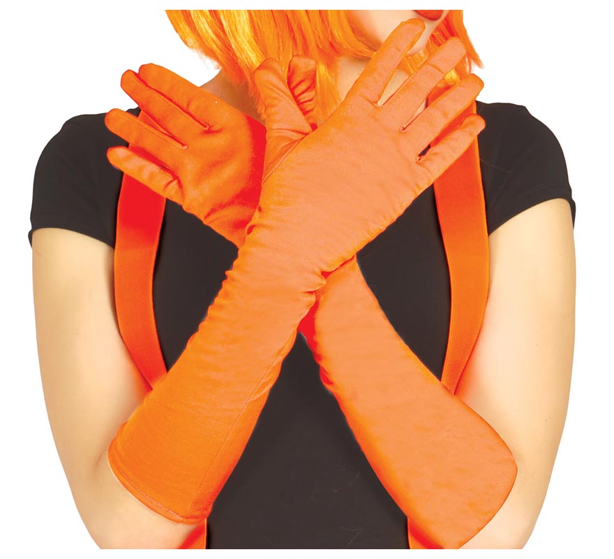 Translation missing: es.Par de Guantes naranja neón de 45 cm