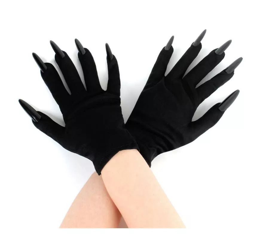 Translation missing: it.Par de Guantes negros con Uñas negras adulto