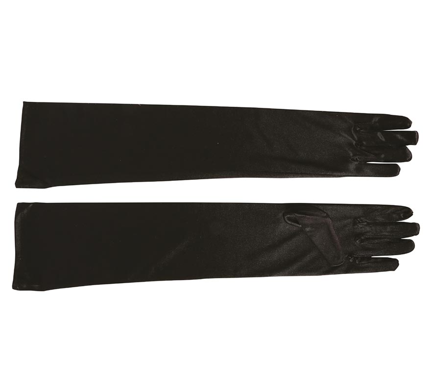 Translation missing: it.Par de guantes satinados negros 51 cm