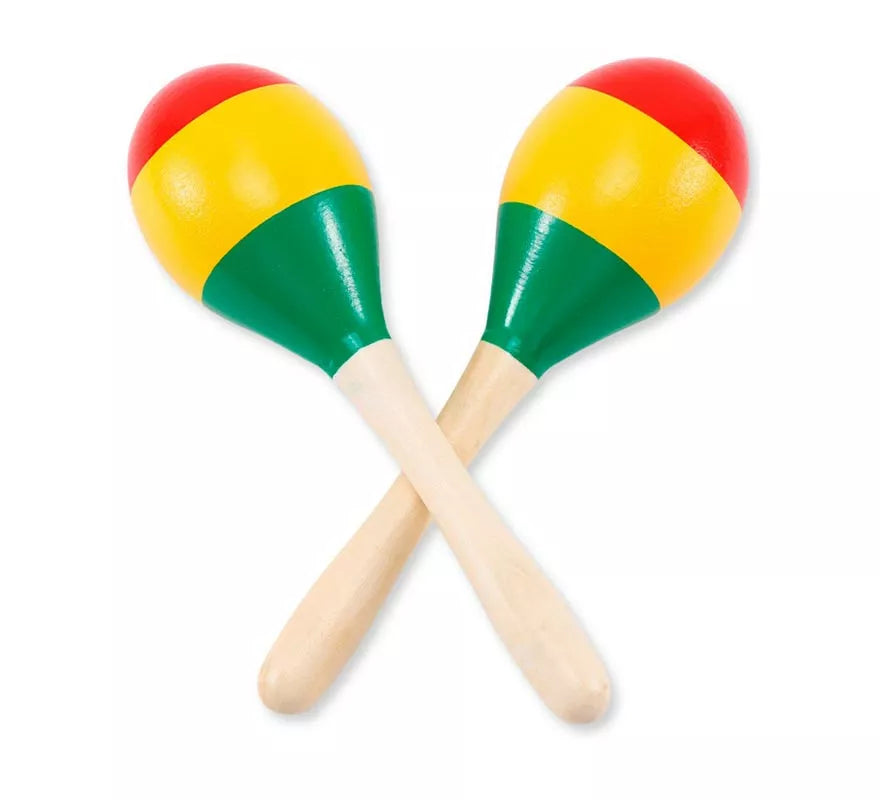 Translation missing: es.Par de Maracas de madera Méjico de 20 cm