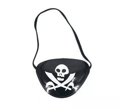 Parche Pirata negro con calavera tenebrosa
