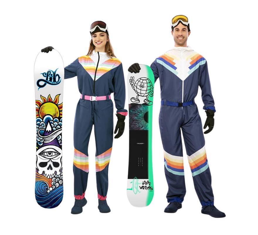Coppia di sciatori blu