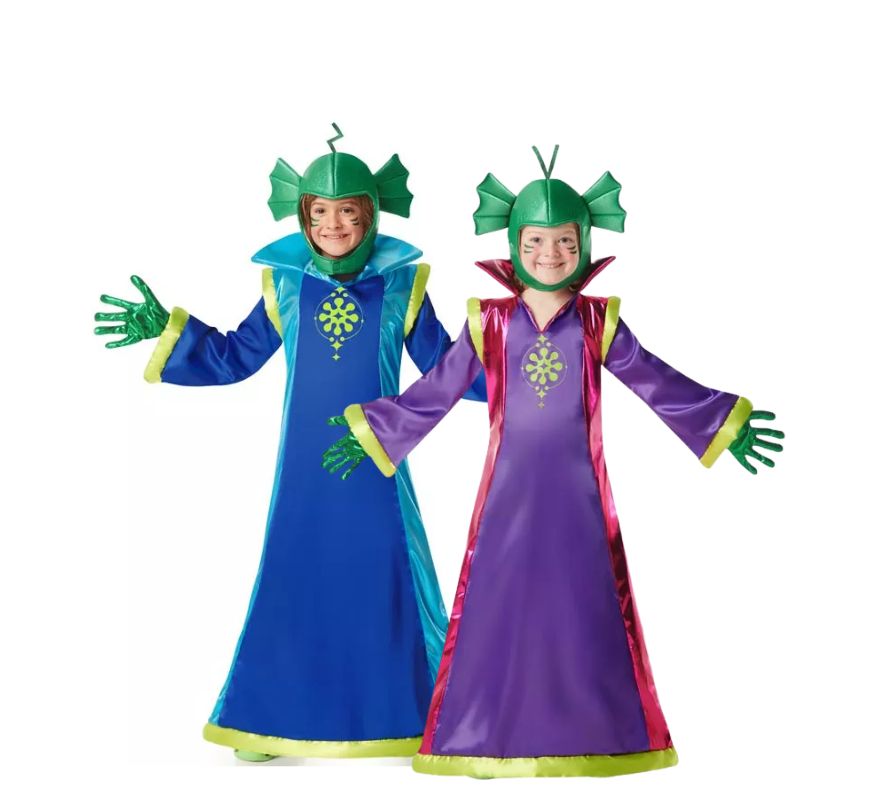 Coppia di alieni blu e viola per bambini