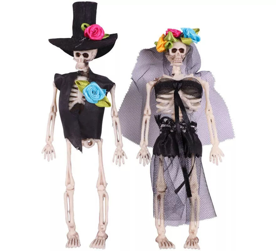 Translation missing: es.Pareja de Novios Esqueleto del Día de los muertos de 15 cm